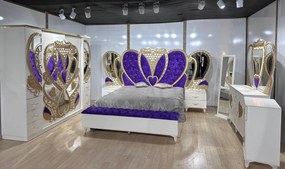 Dormitor complet Royal mov saltea inclusa 180x200cm