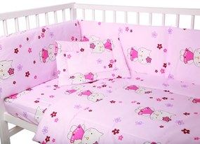 Lenjerie patut cu 4 piese Little Kitty Pink 039