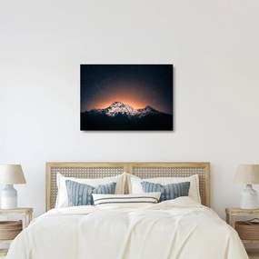 Tablou pe sticlă cu cerul nocturn cu munți (70x50 cm)