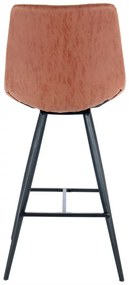Set 2 scaune de bar cu aspect de piele Frances maro