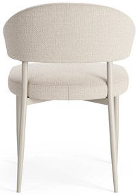 MAZZONI EXPORT IRIS Bej (material Basel 24)/cadru bej-gri (cașmir) - SCAUN MODERN TAPIȚAT PENTRU SALON/SUFRAGERIE BOHO
