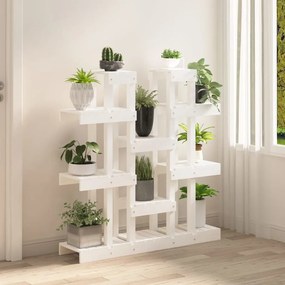 Suport pentru plante, alb, 104,5x25x109,5 cm, lemn masiv pin 1, Alb, 104.5 x 25 x 109.5 cm