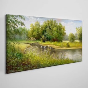 Tablou canvas pădure râu natura