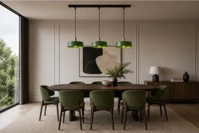 Lustră pe cablu HAKI 3xE27/60W/230V verde/crom lucios