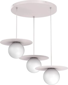 Lustră suspendată pe cablu FLAT, 3xE27/15W/230V, crem