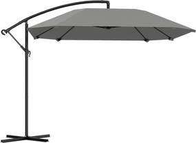 Outsunny Umbrelă laterală 3 m, umbrelă de grădină exterioară înclinabilă, bază, manivelă, țesătură poliester 180 g/m², Gri închis | Aosom Romania