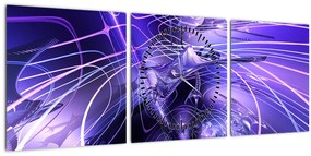 Tablou abstracție tehnică (cu ceas) (90x30 cm)