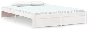 814950 vidaXL Cadru de pat, alb, 140x200 cm, lemn masiv