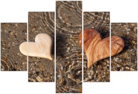 Tablou - Inimile din lemn (150x105 cm)