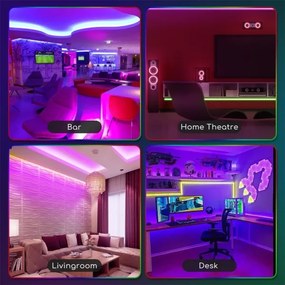 Bandă LED RGB dimabilă de exterior Aigostar 3m LED/24W/12/230V IP65 + telecomandă