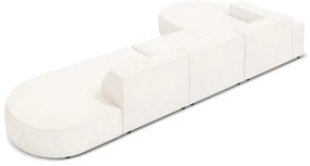 Colțar bej cu tapițerie bouclé (pe partea stângă) Jodie – Micadoni Home