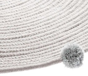 Covor rotund gri cu poane POME 90 cm