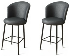 Set de scaune de bar Uras Anthracite, 2 buc., 2 buc.