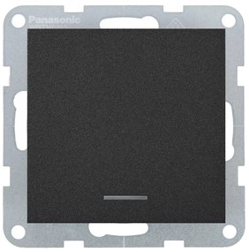 Intrerupator cu led 10A, IP20, Negru, Panasonic Karre Plus 55