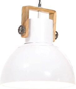 vidaXL Lampă suspendată industrială, 25 W, alb, 40 cm, E27, rotund