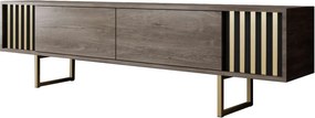 Comoda TV, Hanah Home, Gold Line, 180x30x48 cm, Nuc / Aur