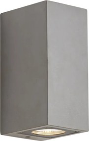 Lampă modernă de perete pentru exterior gri cu 2 lumini IP44 - Pompei