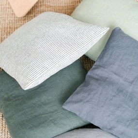 Față de pernă alb-negru din in 70x90 cm - Linen Tales