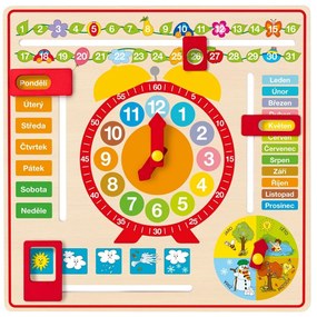 Woody Calendar multifuncțional cu ceas, 36 x 36 cm
