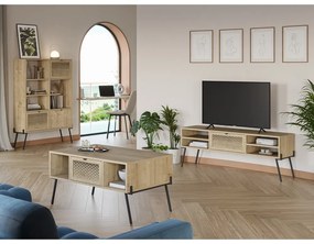 Măsuță de cafea în culoare naturală cu aspect de lemn de stejar 60x100 cm Evan – Marckeric