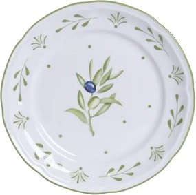 Farfurie stil Mediterraneean verde , din portelan , "Oliv"