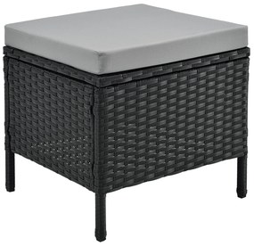Juskys Set ratan de gradina Manacor - perne negre, gri