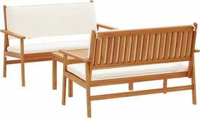 vidaXL Set de canapele pentru grădină 3 pcs Maro 120 x 65,5 x 79 cm