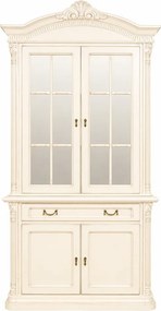 Bufet lemn masiv Briston cu Vitrină 2 Uși Briston, 117,5 × 51.3 × 230 cm