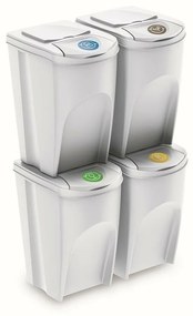 Coșuri sortare gunoi Sortibox 35 L,  4 bucăți, alb