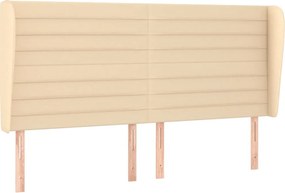 vidaXL Tăblie de pat cu aripioare, crem, 183x23x118/128 cm, textil