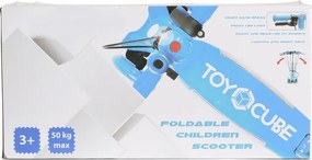 Trotineta copii cu roti luminoase din silicon NOVOKIDS™ Toy Cube, Cu melodii si lumini, 3 roti, Pliabila, Maner reglabil pe inaltime, Max 50 kg,