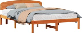 vidaXL Cadru de pat Maroniu cerat 150 x 200 cm Lemn de pin masiv