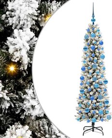 vidaXL Brad de Crăciun artificial Alb 180 cm PVC și metal și plastic