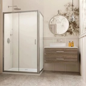 Cabina de dus dreptunghiulara cu usa culisanta Radaway Premium Plus DWJ+S 130x75 cm finisaj crom lucios-transparent