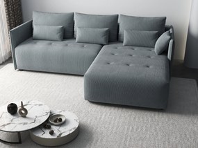 Colțar extensibil dumonde cu ladă de depozitare si sezut confortabil din spuma high-density, Malta Zoom Grey II 235x185 cm