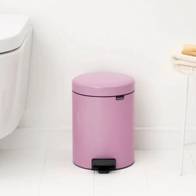 Cos de gunoi cu pedala Brabantia NewIcon 1010439, 5 l, Inchidere usoara, Baza antiderapanta, Roz