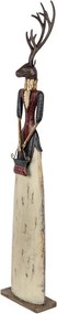 Figurină decorativă vintage cerb din metal, 17x10xH86 cm