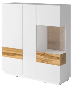Zondo Vitrină Stacey Typ 46 (stejar + alb lucios). 1030471