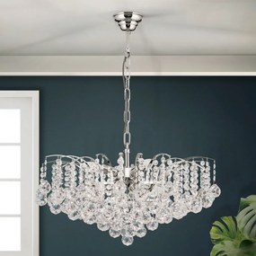 Candelabru cristal Asfour design lux KRISTALL KLASSISCH 9L chrome plated/clear