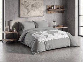 Lenjerie de pat din flanel MAP OF DREAM, gri-verzui Dimensiune lenjerie de pat: 2 ks 60 x 70 cm | 240 x 200 cm