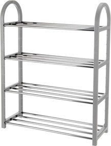 Suport pentru pantofi, încălțăminte, raft cu 4 niveluri, negru