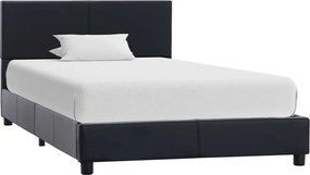 vidaXL Cadru de pat, negru, 90x200 cm, piele ecologică