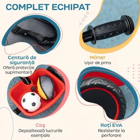 AIYAPLAY Tricicletă pentru Copii 2-5 Ani, cu Șezut Reglabil, Coș și Apărătoare de Noroi, Roșie | Aosom Romania