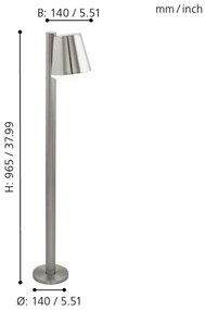 Lampă LED RGB dimabilă CALDIERO-C 1xE27/9W/230V crom mat IP44 Eglo 97485