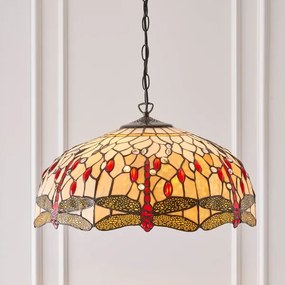 Endon 64079 - Candelabru pe lanț Tiffany DRAGONFLY 3xE27/60W/230V pr. 50 cm