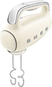 Mixer manual SMEG 50's Style HMF01CREU, 250 W, 9 viteze, Functie Turbo, Afisaj LED, Timer, Accesorii, Crem