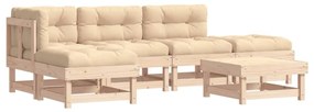 3185892 vidaXL Set mobilier relaxare de grădină & perne 6 piese lemn masiv pin