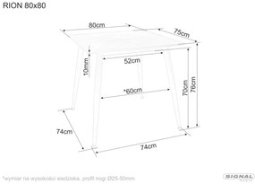 Masa Rion neagra L80xl80 cm