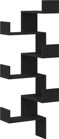 vidaXL Rafters colțar de perete cu raft Stejar Negru 45 x 45 x 147 cm