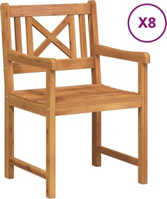 vidaXL Scaun pentru Grădină 8 pcs 56 x 56 x 90 cm Lemn Solid de Acacia